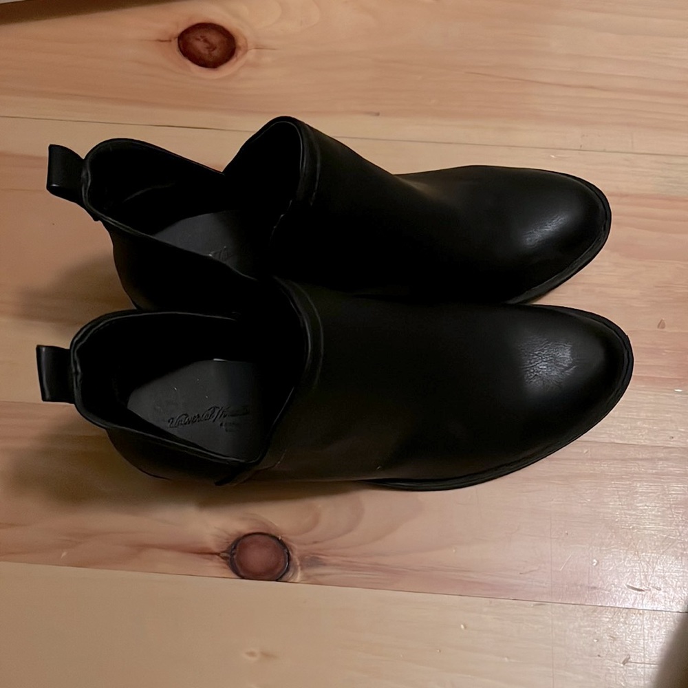 low cut black booties